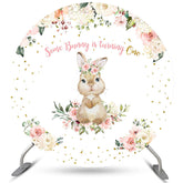 Aperturee Bunny Is Turning One Happy Birthday Circle Backdrop